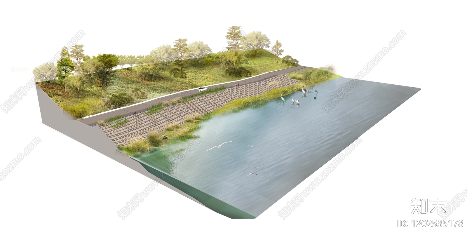 现代水景剖面下载【ID:1202535178】