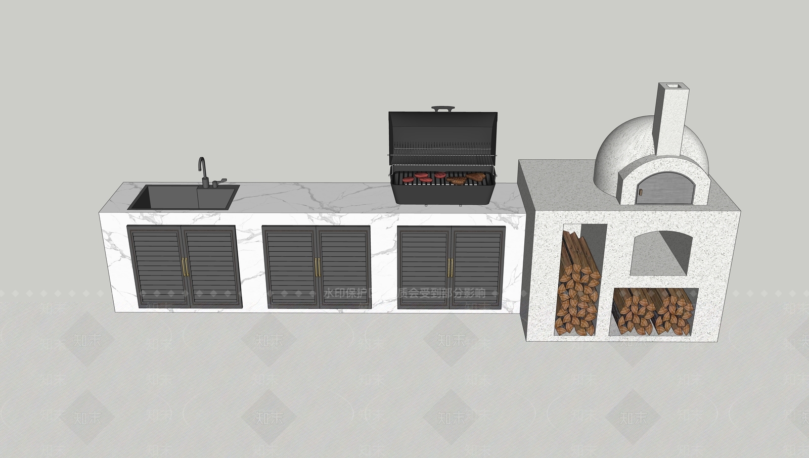 现代其他景观小品SU模型下载【ID:1202534936】