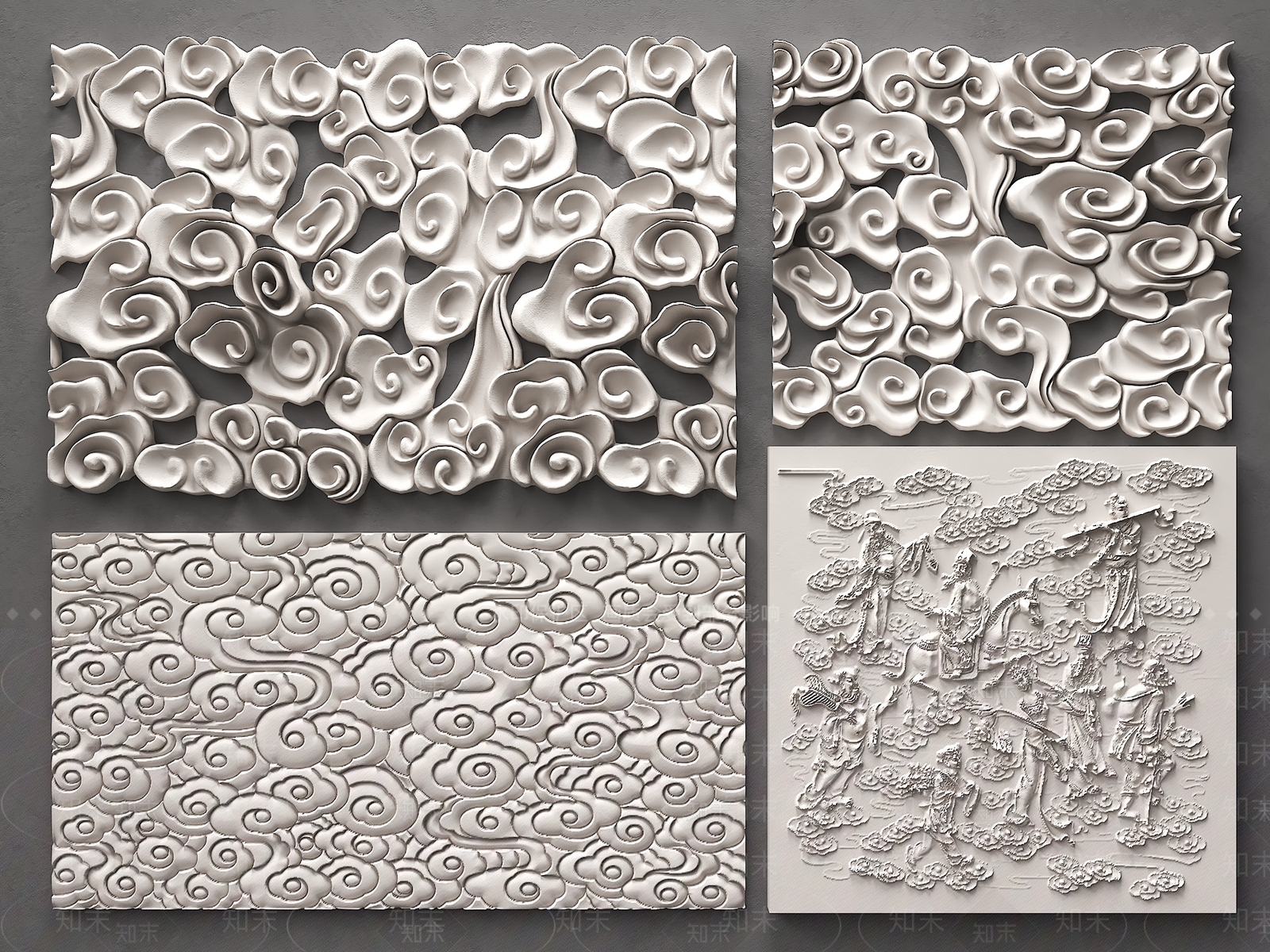 现代新中式浮雕SU模型下载【ID:1202536280】