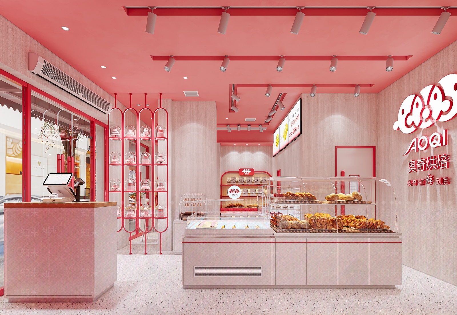 现代甜品面包店3D模型下载【ID:1202536755】