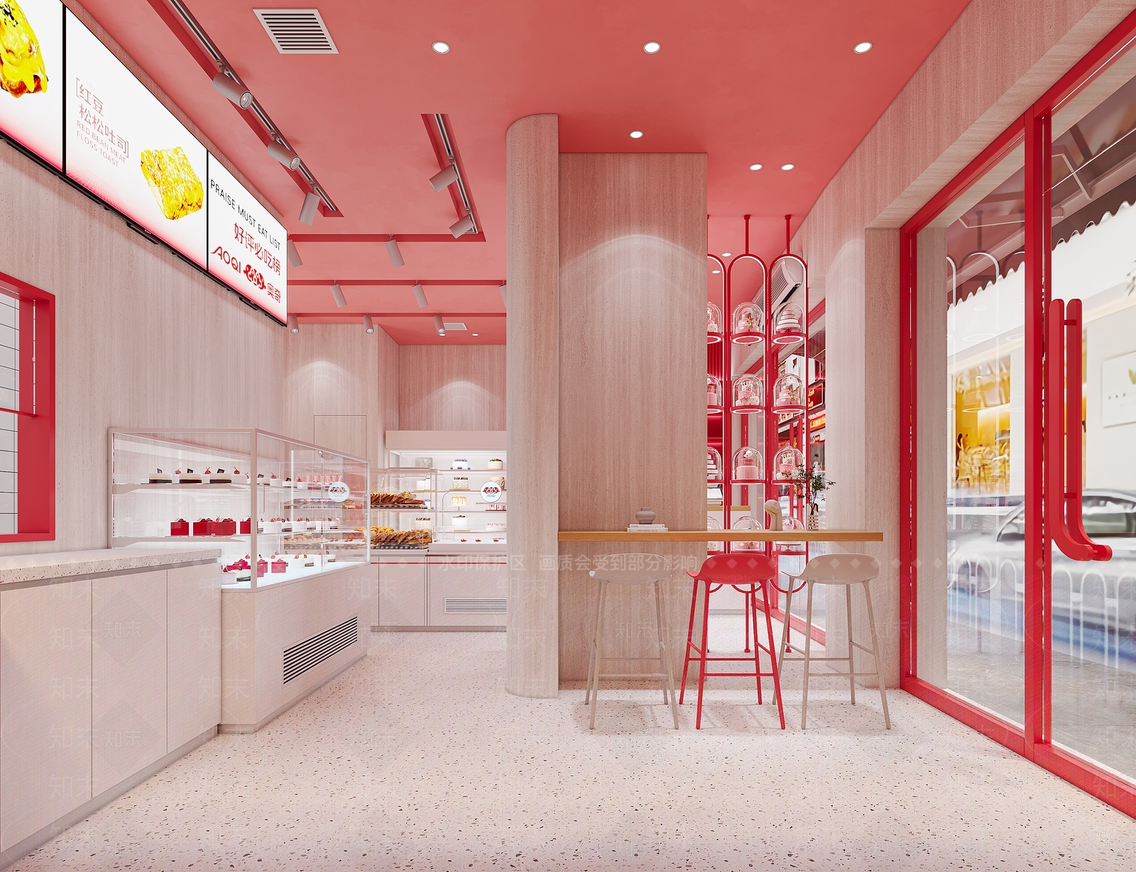 现代甜品面包店3D模型下载【ID:1202536755】