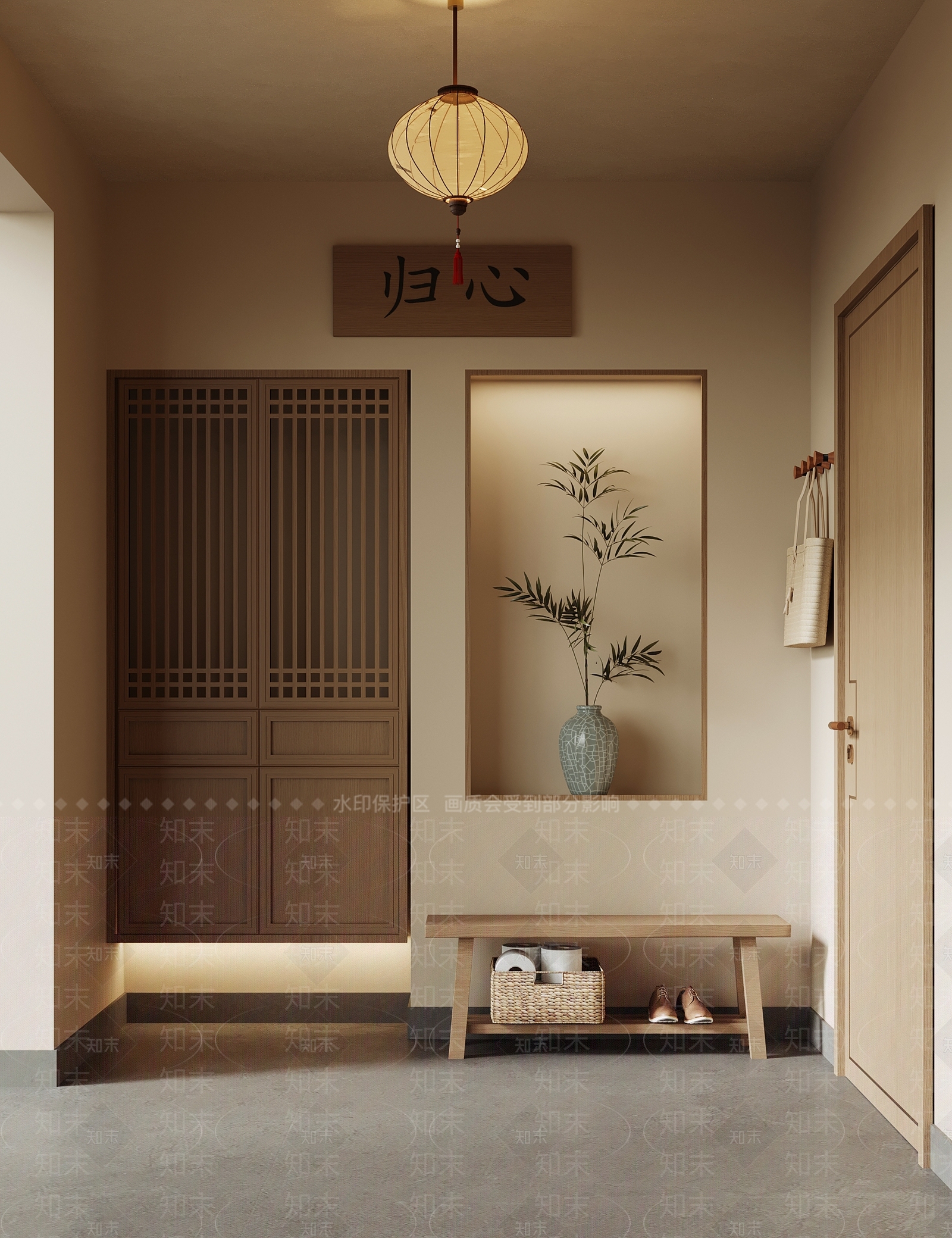 新中式鞋柜3D模型下载【ID:1202537338】