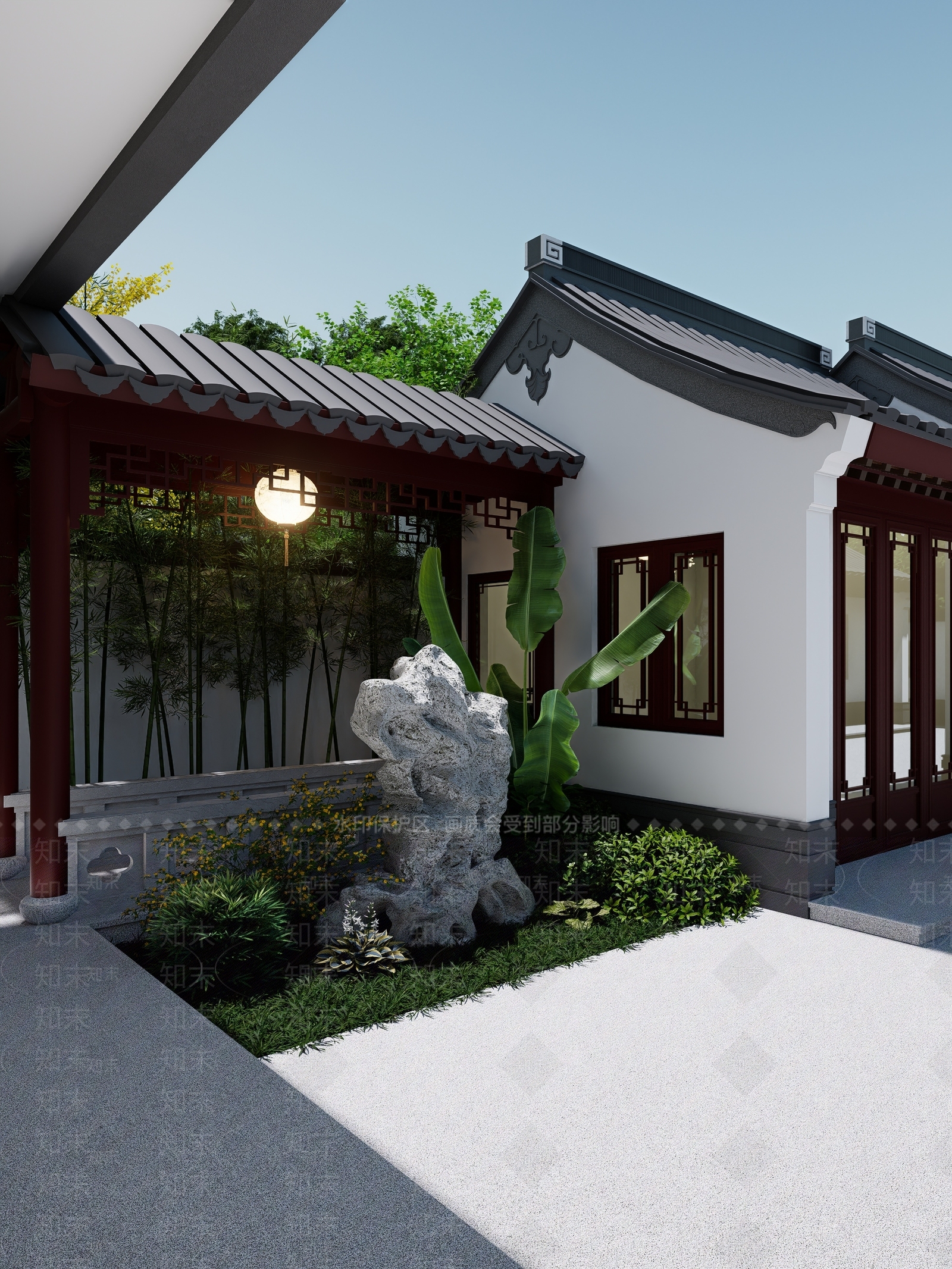 新中式中式古建筑SU模型下载【ID:1202541334】