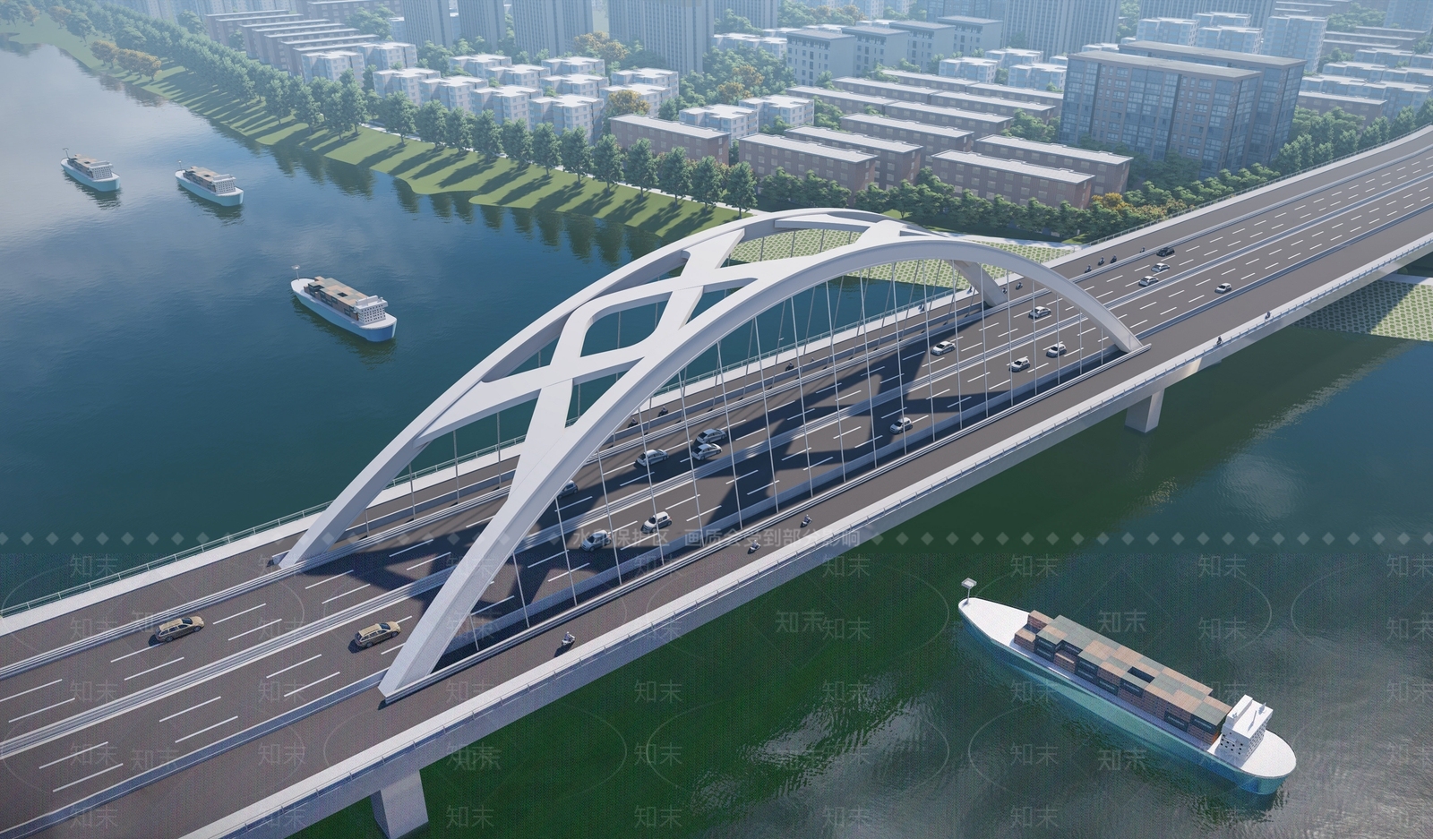 现代大桥SU模型下载【ID:1202545666】