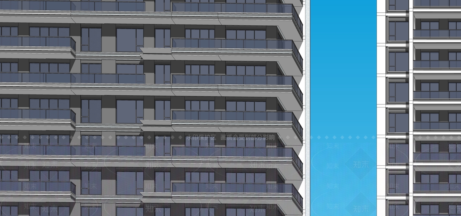现代高层住宅SU模型下载【ID:1202546180】