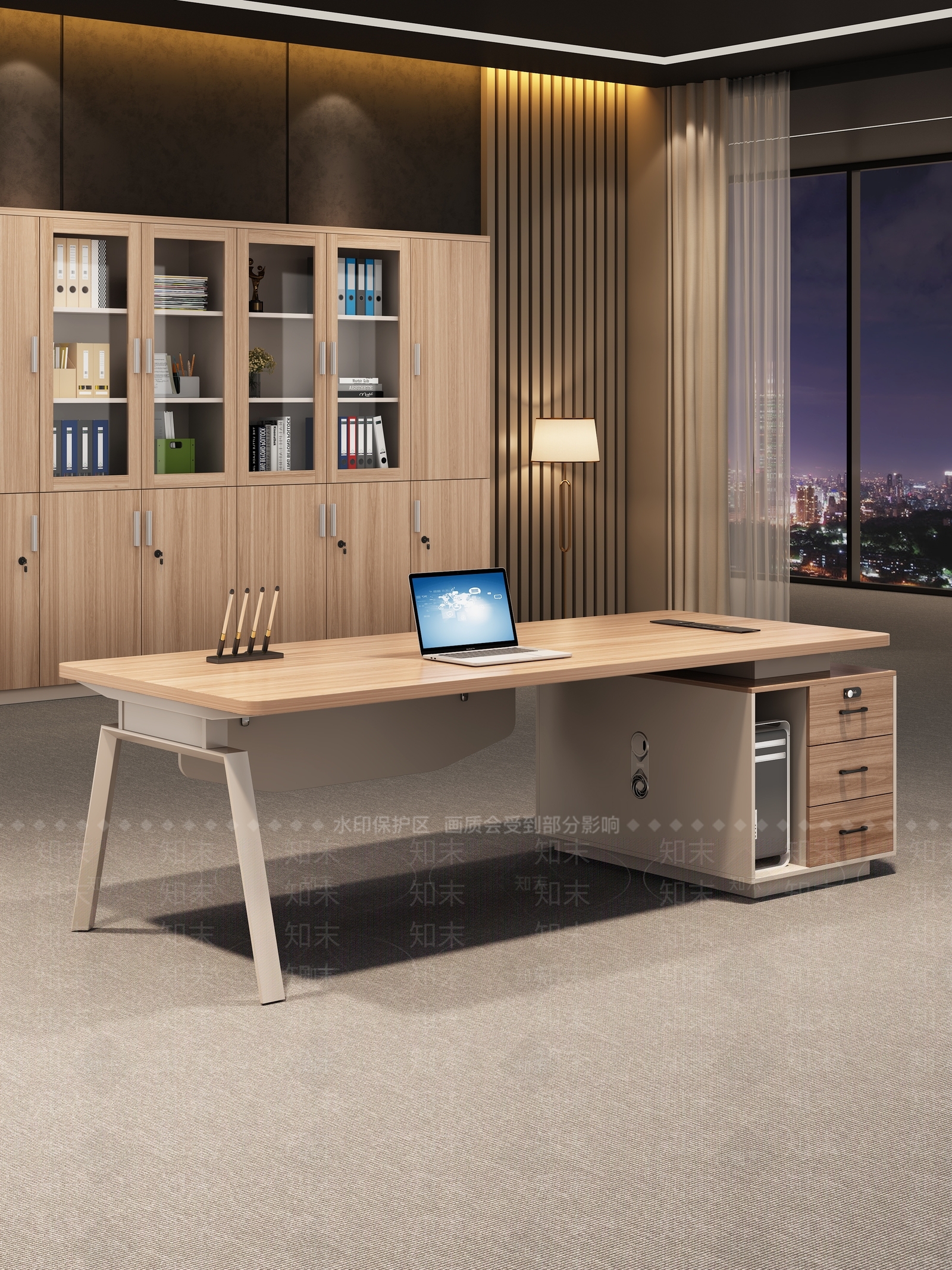 现代简约经理办公室3D模型下载【ID:1202546220】