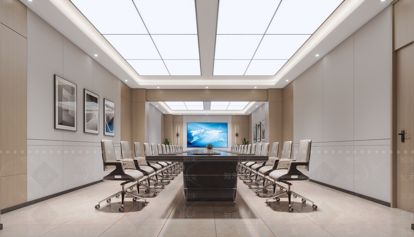 现代会议室3D模型下载【ID:1202547204】