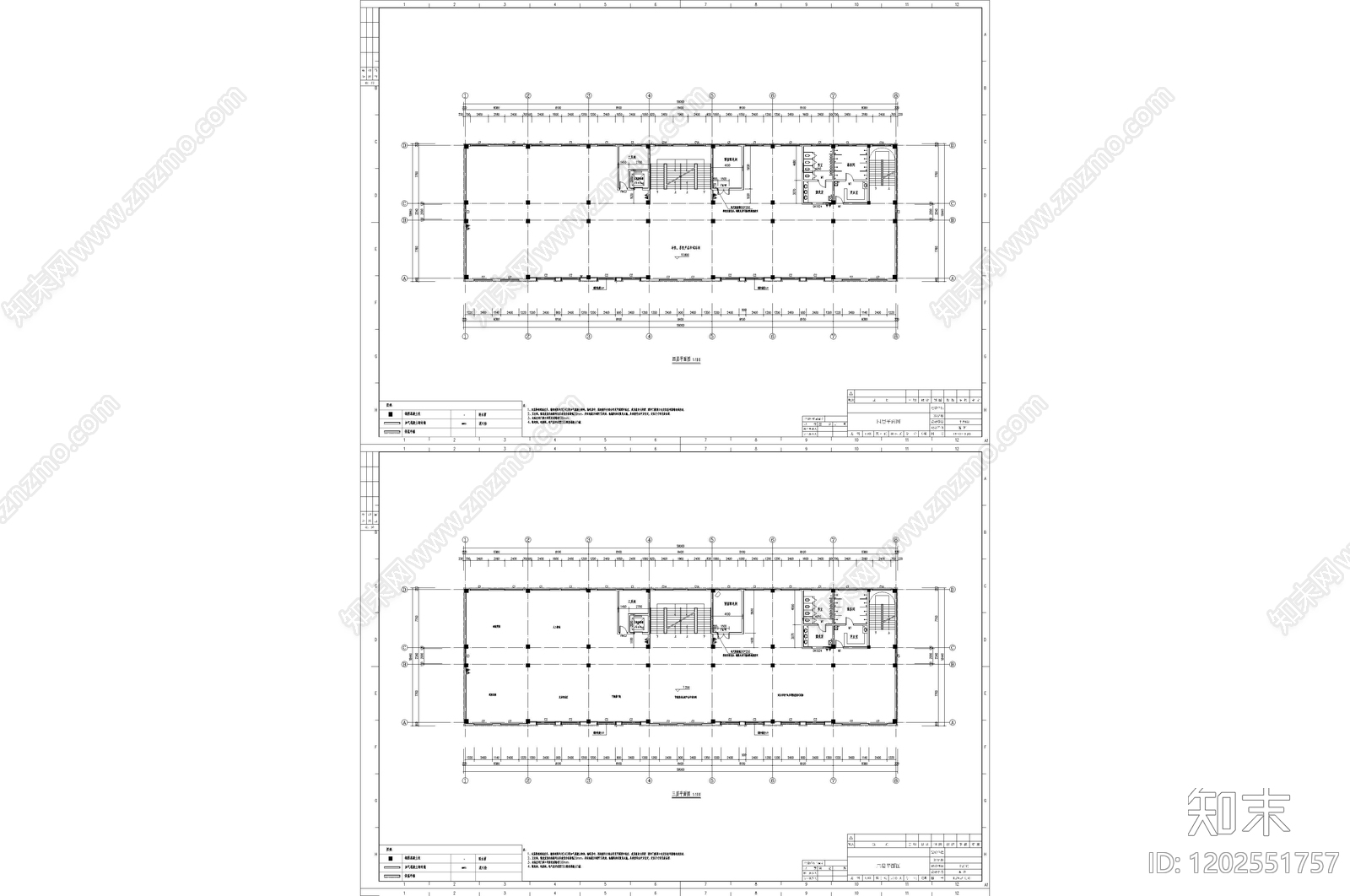 现代办公楼建筑cad施工图下载【ID:1202551757】