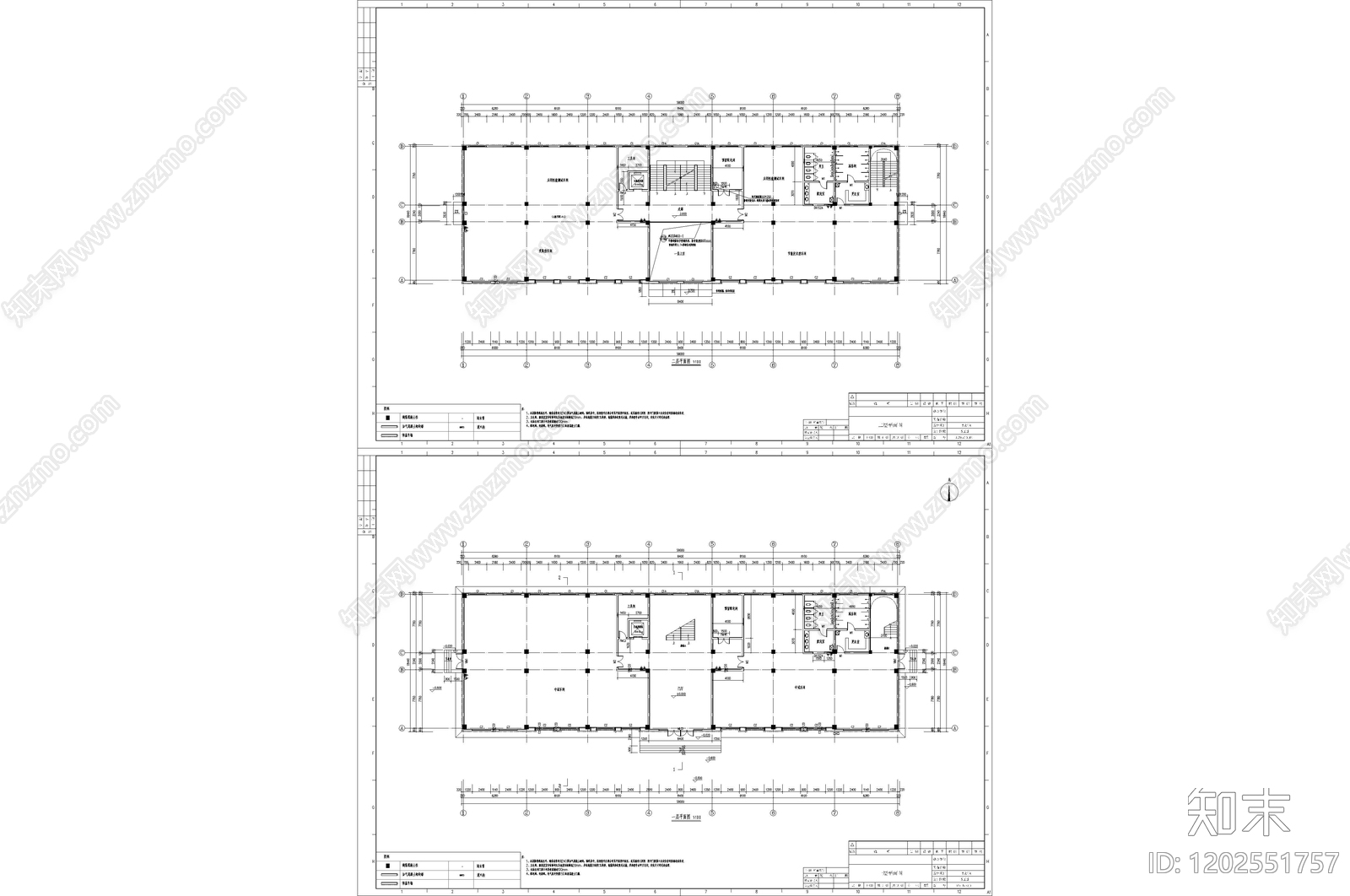 现代办公楼建筑cad施工图下载【ID:1202551757】