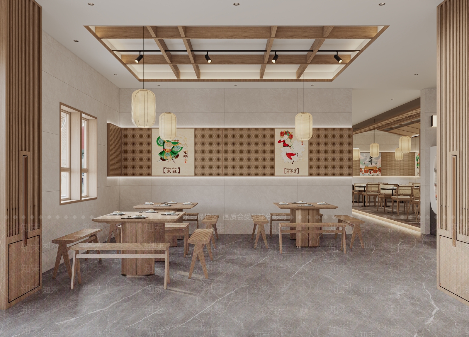 新中式原木火锅店3D模型下载【ID:1202865026】