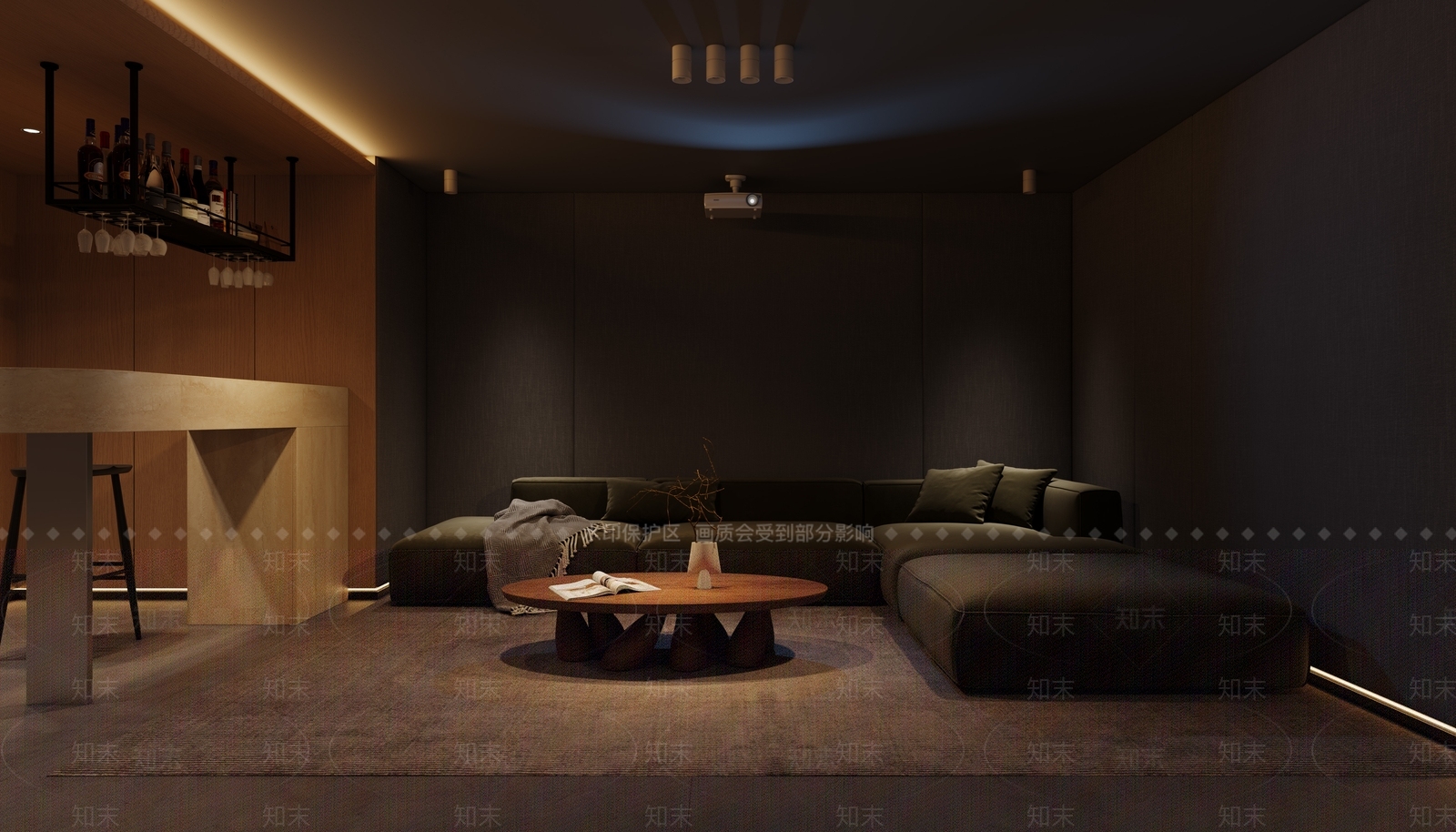 现代复古影音室3D模型下载【ID:1202695913】