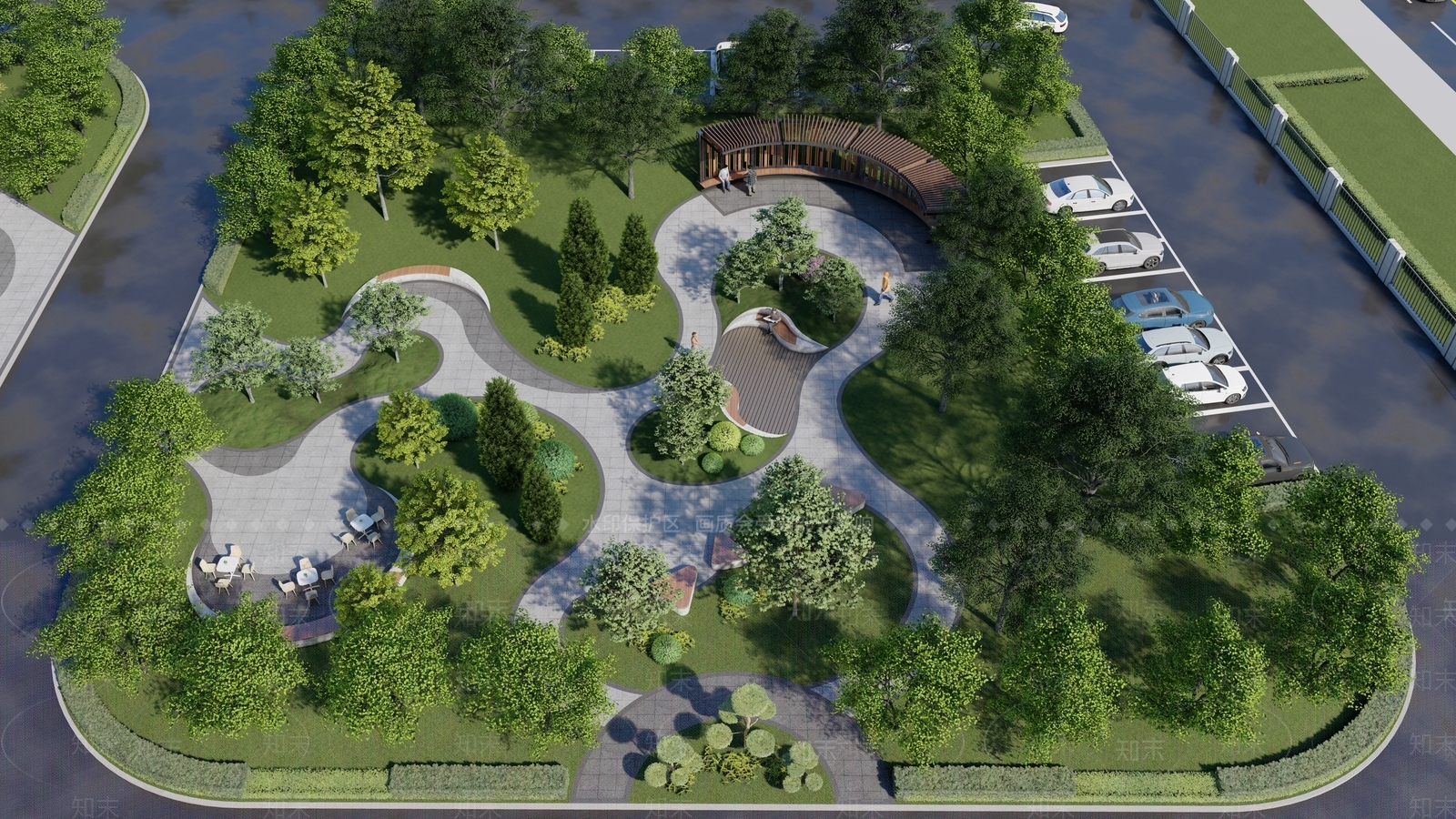 现代口袋公园SU模型下载【ID:1202554397】