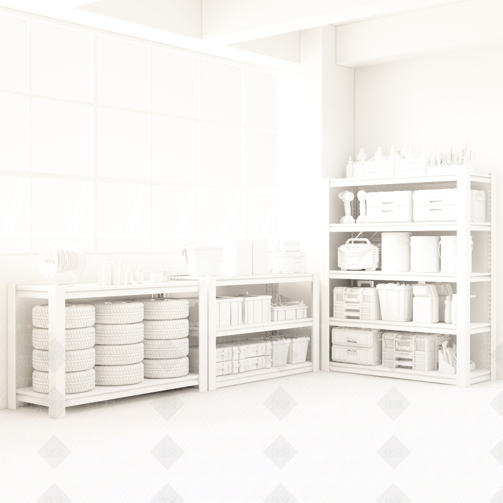 工业置物架3D模型下载【ID:1202555214】