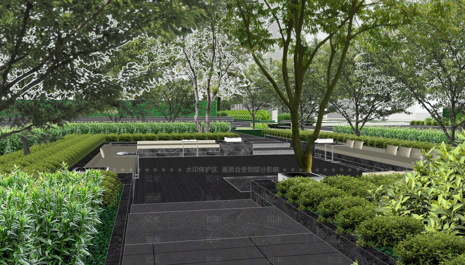 现代小区景观SU模型下载【ID:1202555116】