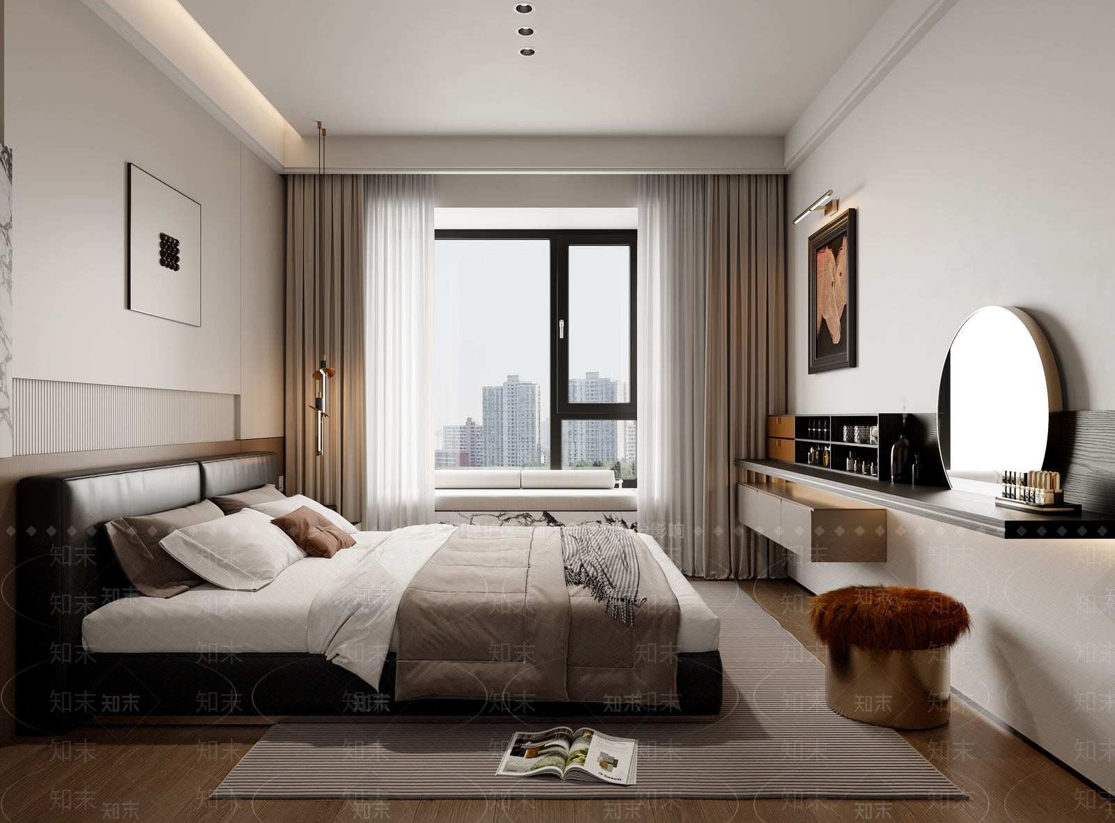 飘窗休闲坐垫卡座沙发3D模型下载【ID:1227253393】