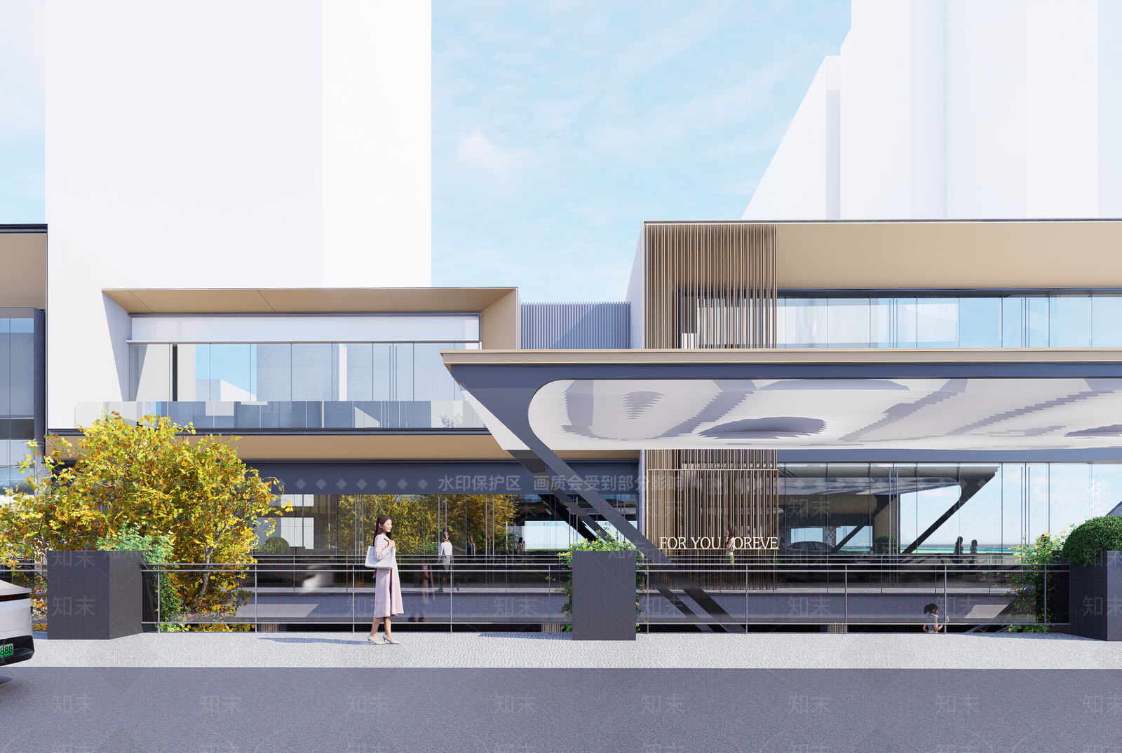 现代轻奢小区建筑SU模型下载【ID:1202564429】