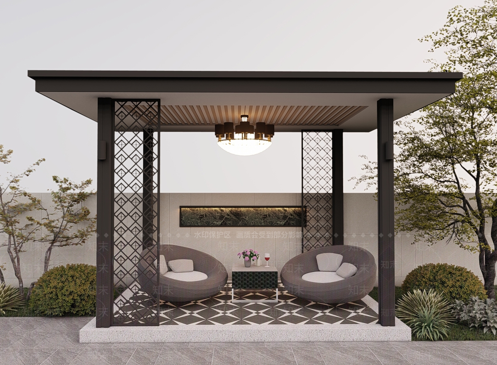 现代亭子SU模型下载【ID:1202567013】