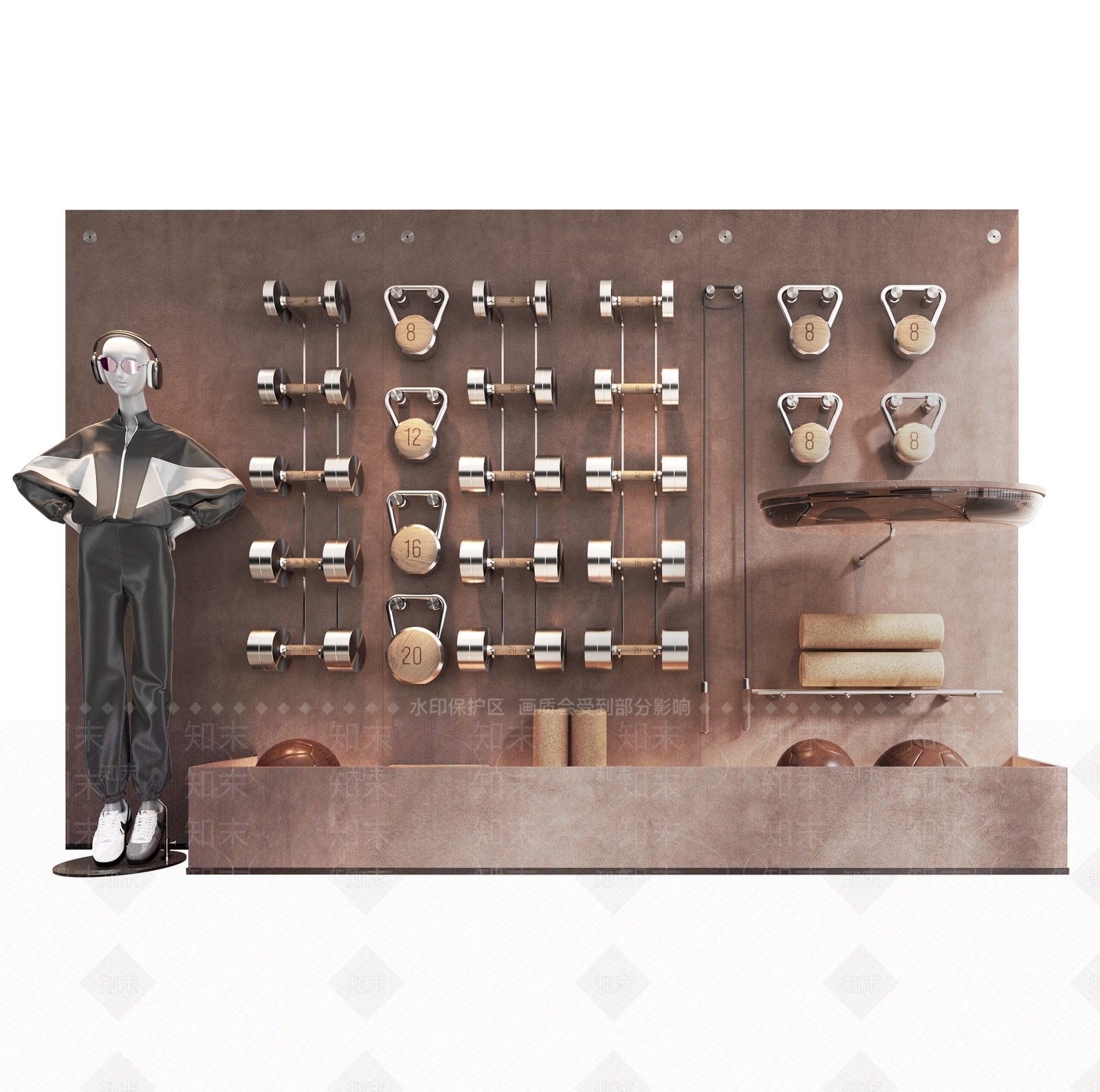 现代轻奢健身器材3D模型下载【ID:1202569185】