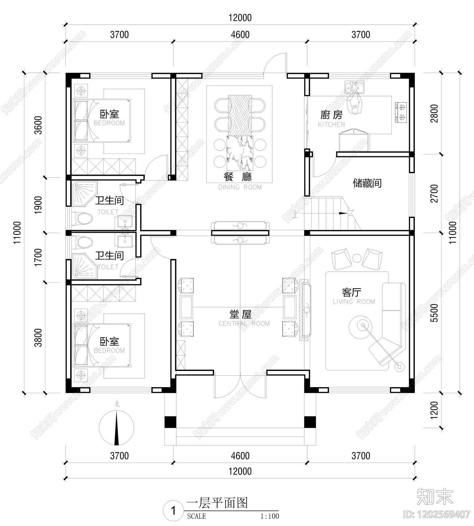 别墅施工图下载【ID:1202569407】