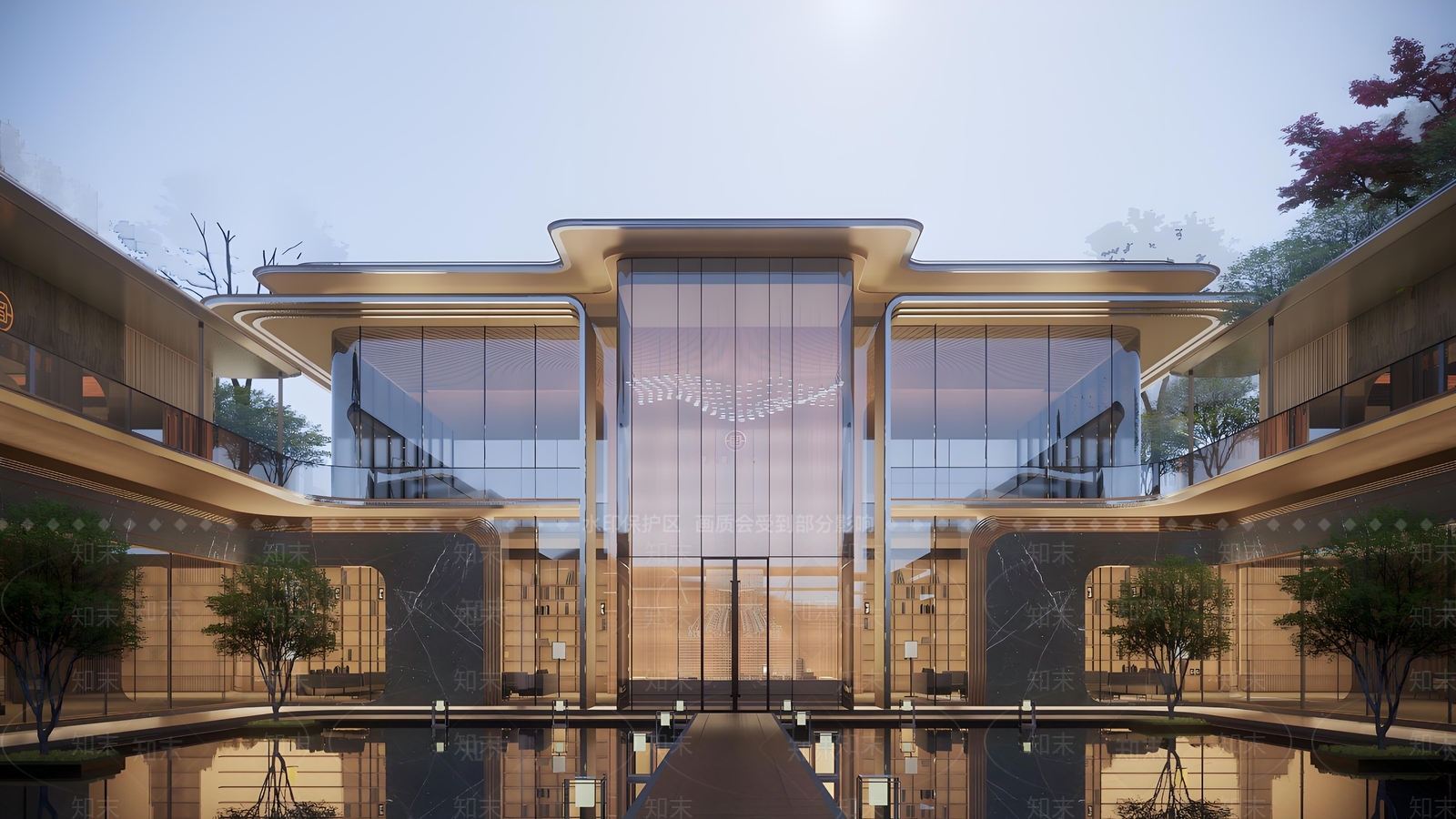 现代轻奢售楼处建筑SU模型下载【ID:1202569987】