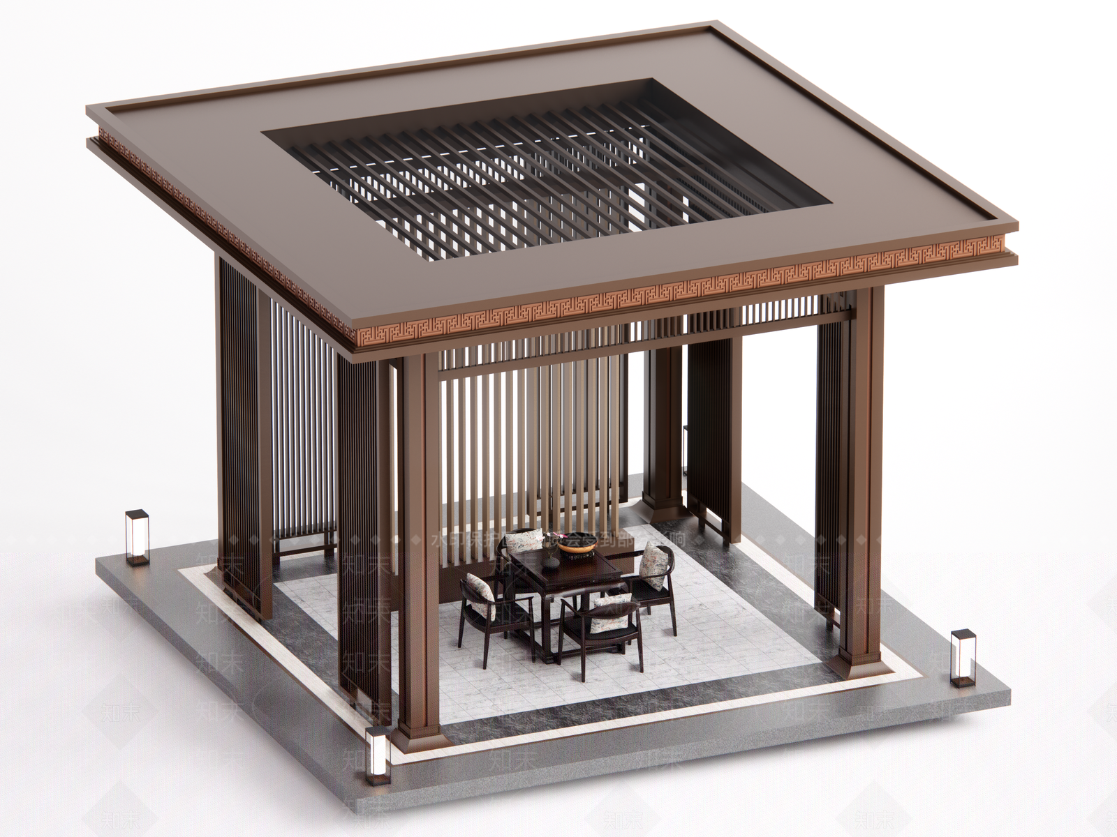 新中式亭子SU模型下载【ID:1202570025】