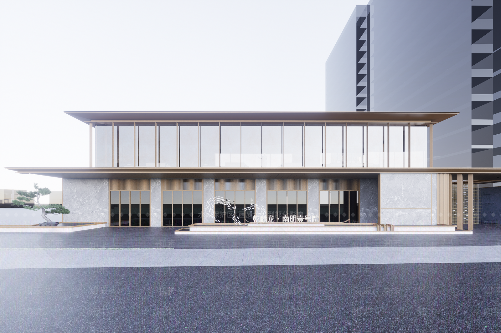现代售楼处建筑SU模型下载【ID:1202572401】