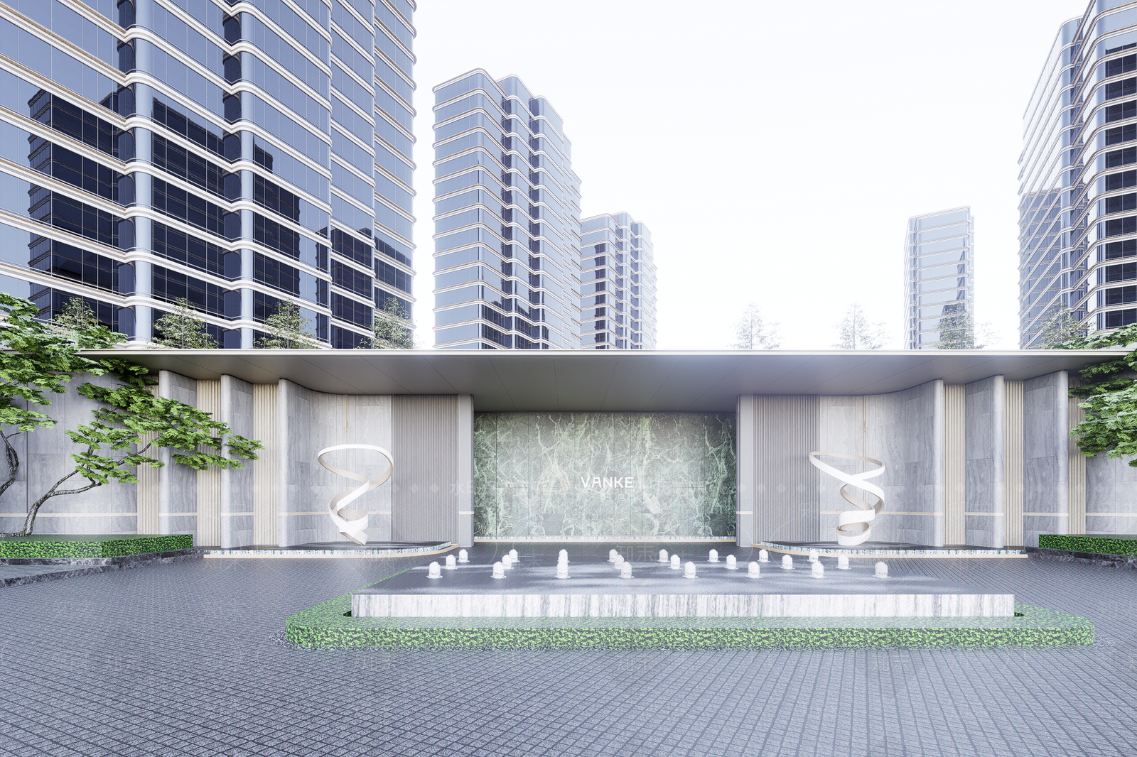 现代小区建筑SU模型下载【ID:1202572932】