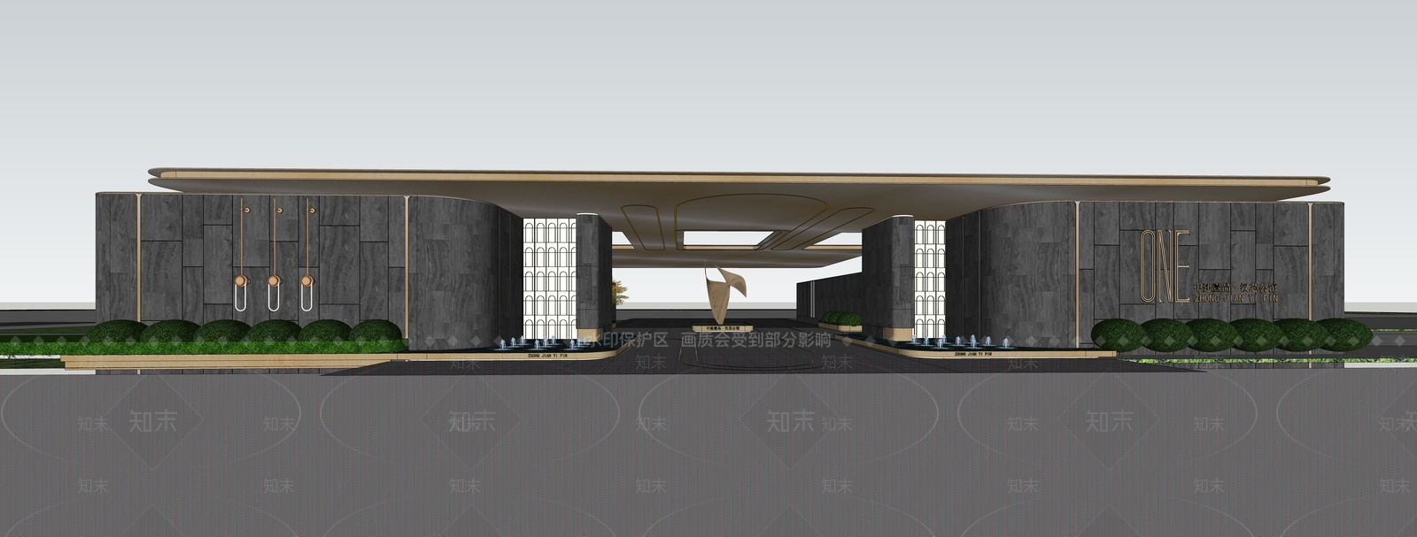 现代入口大门SU模型下载【ID:1202573212】