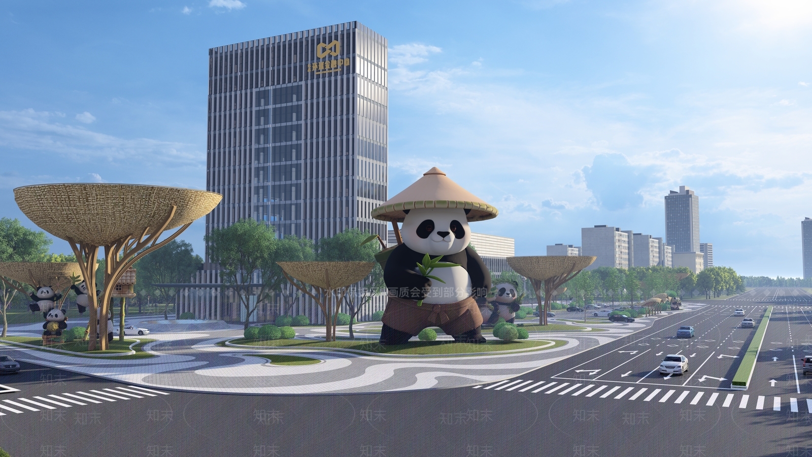 现代广场景观SU模型下载【ID:1202577838】