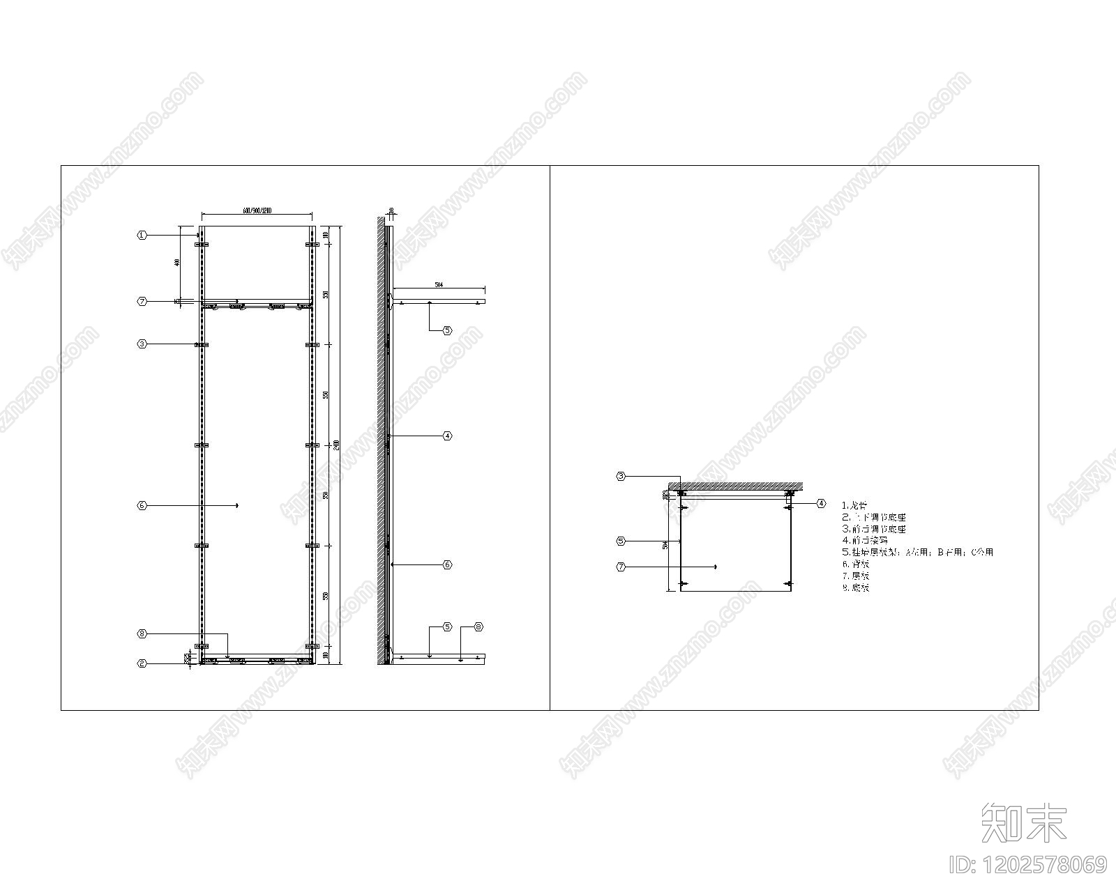 现代极简五金管件cad施工图下载【ID:1202578069】