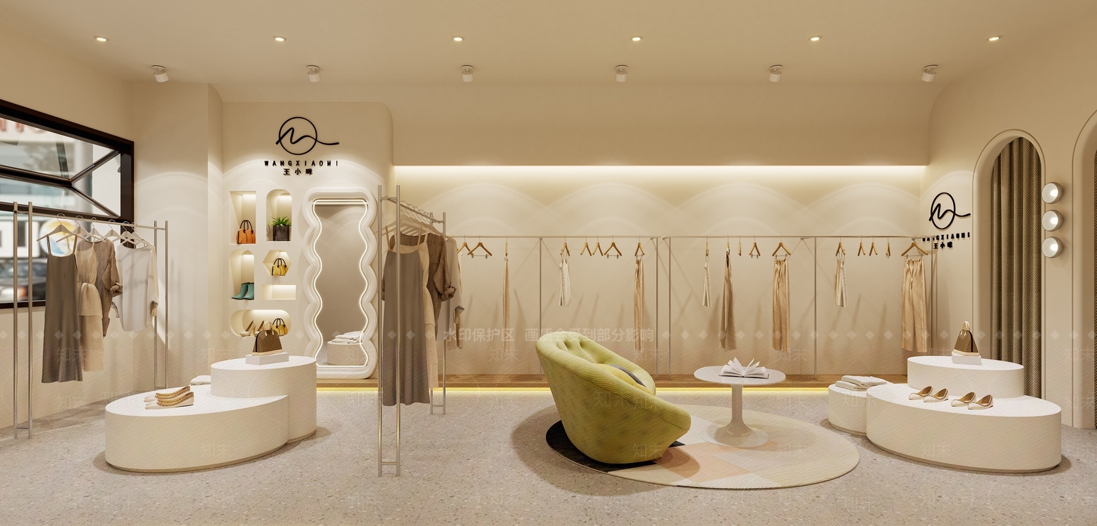 现代中式服装店3D模型下载【ID:1202579915】