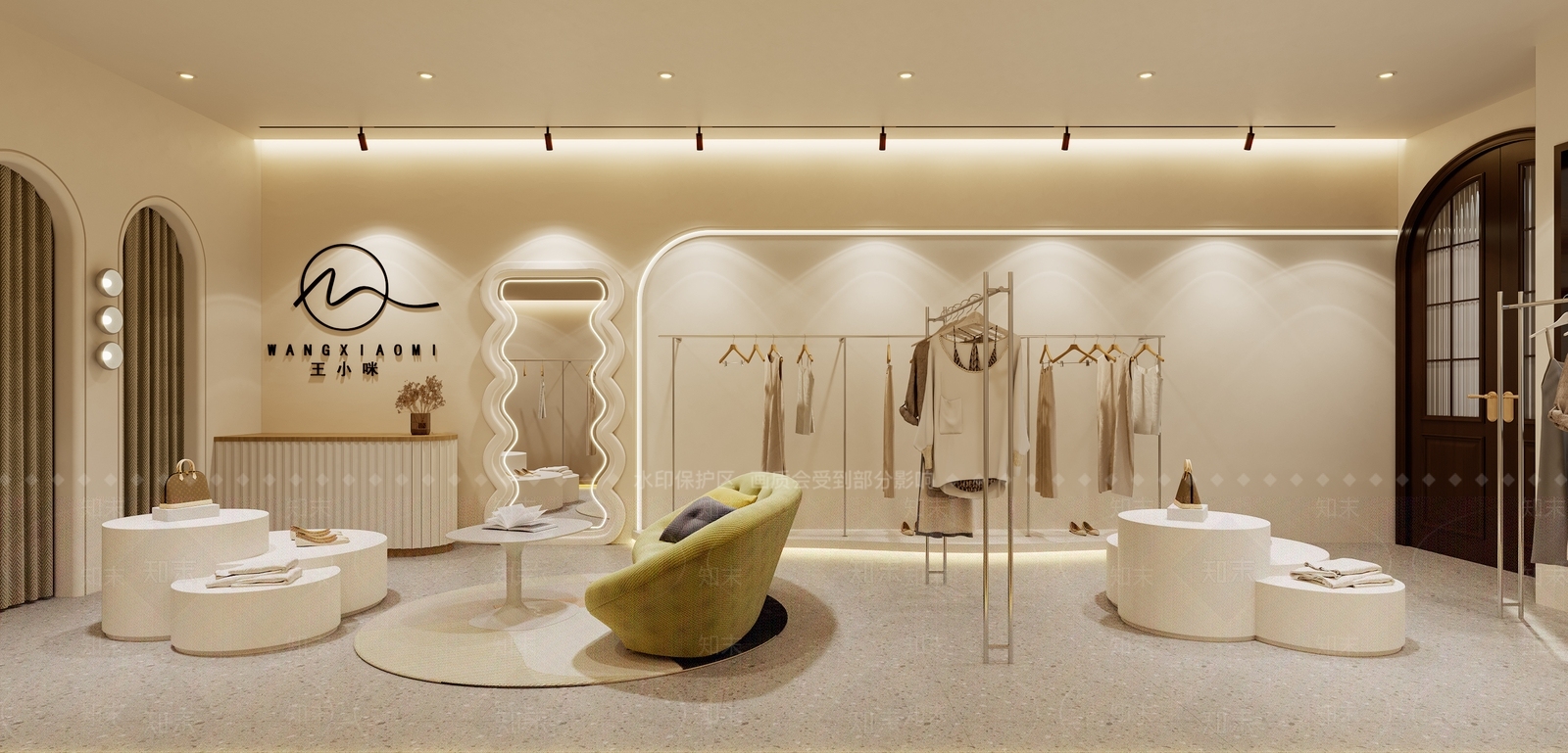 现代中式服装店3D模型下载【ID:1202579915】