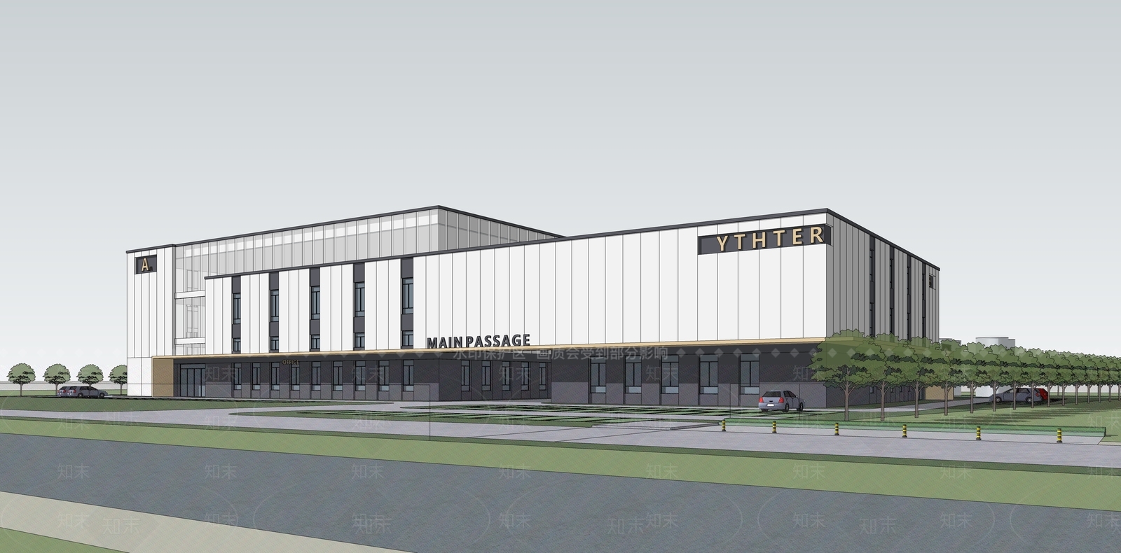 现代研发厂房SU模型下载【ID:1202581562】