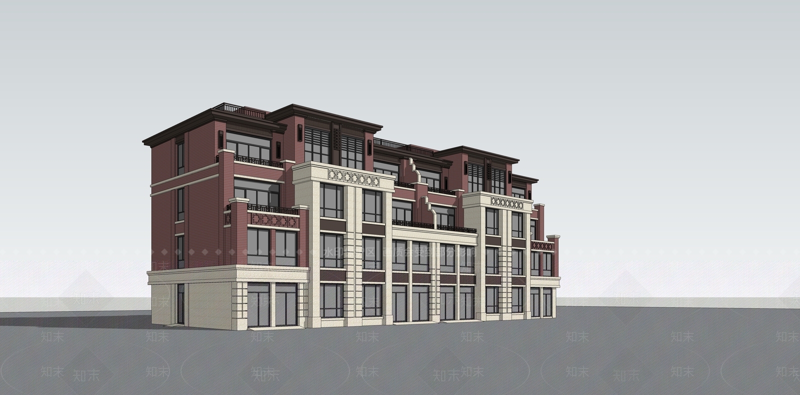 欧式多层住宅SU模型下载【ID:1202582360】