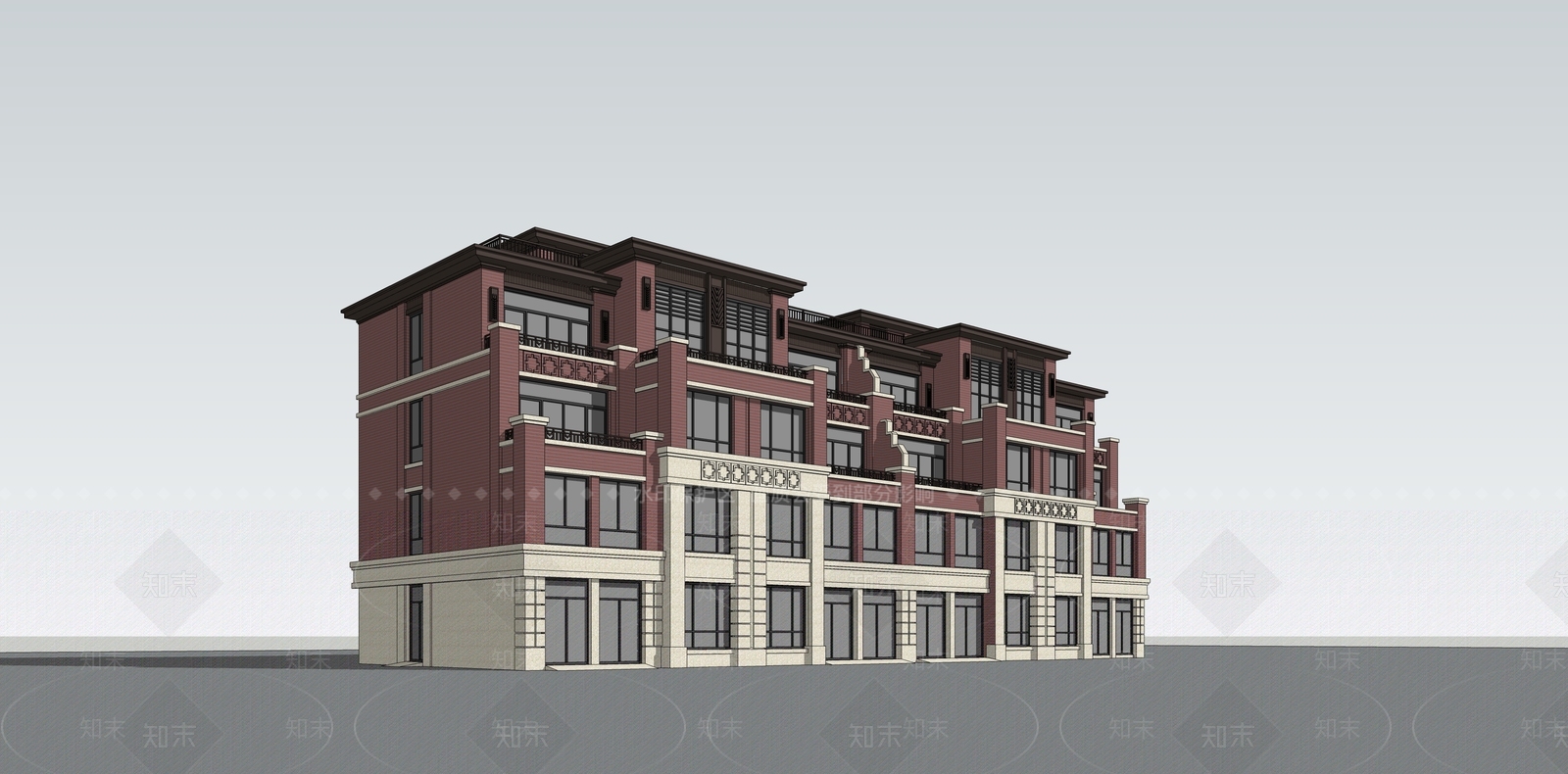 欧式多层住宅SU模型下载【ID:1202582434】