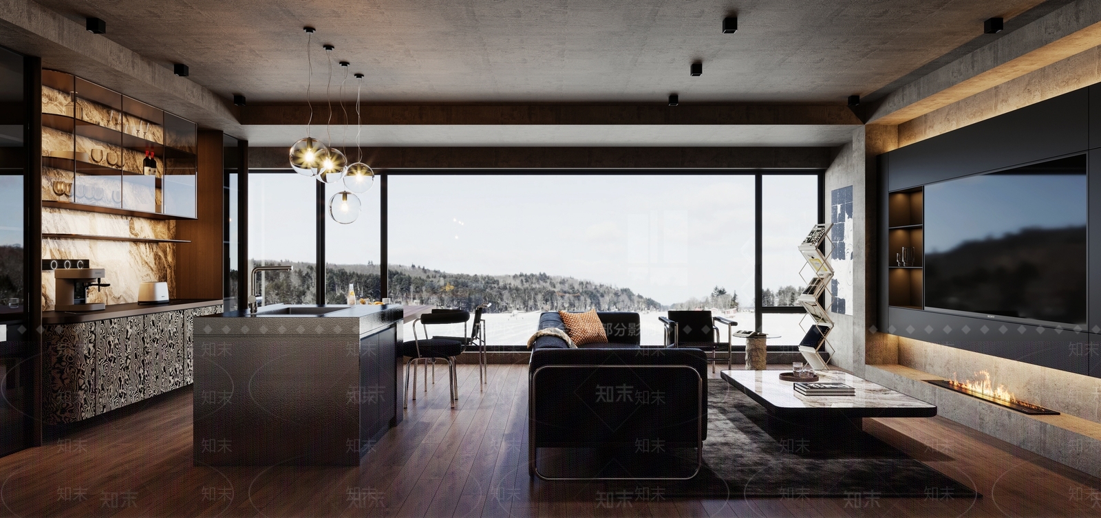 轻奢工业家居客厅3D模型下载【ID:1202583259】