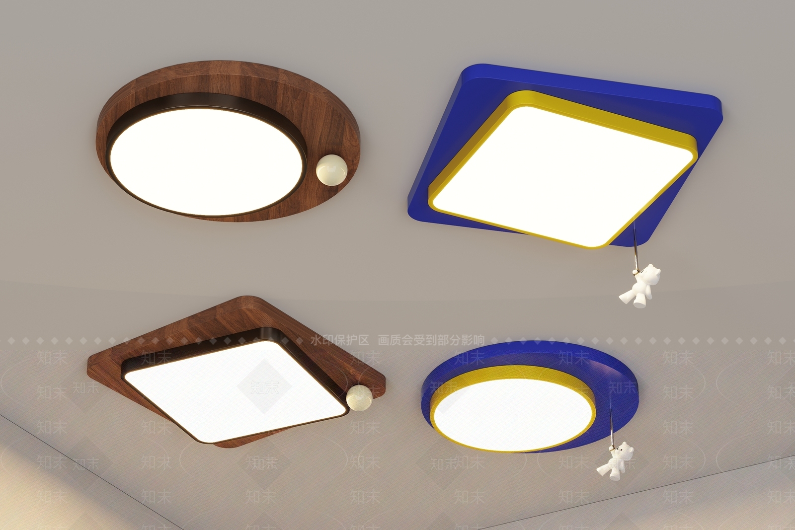 现代简约吸顶灯3D模型下载【ID:1202658122】