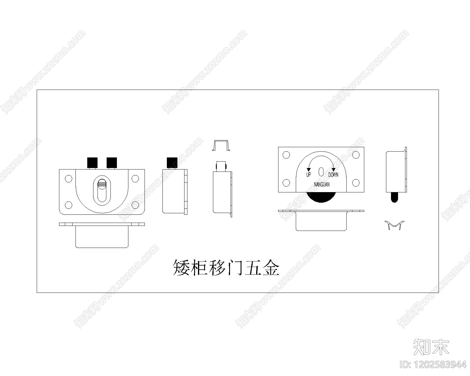 现代极简五金管件cad施工图下载【ID:1202583944】