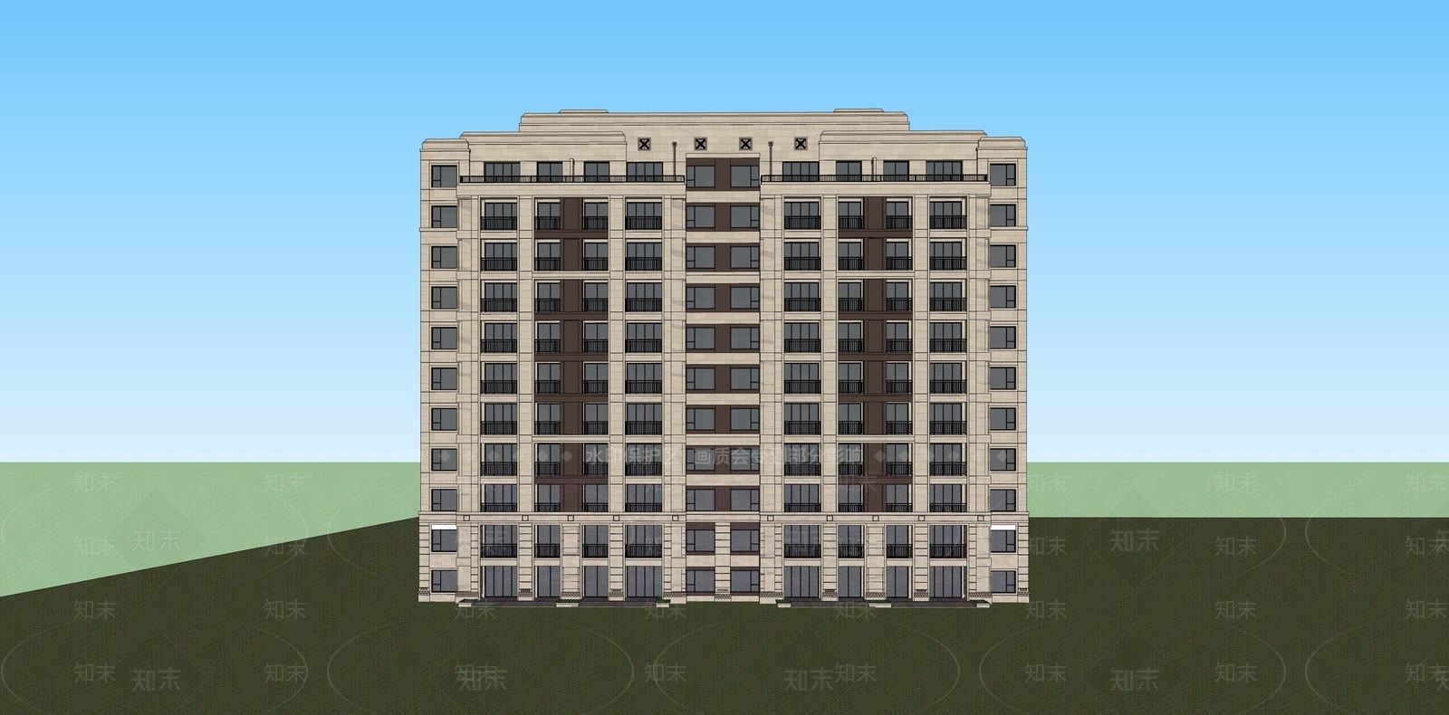 欧式多层住宅SU模型下载【ID:1202584198】