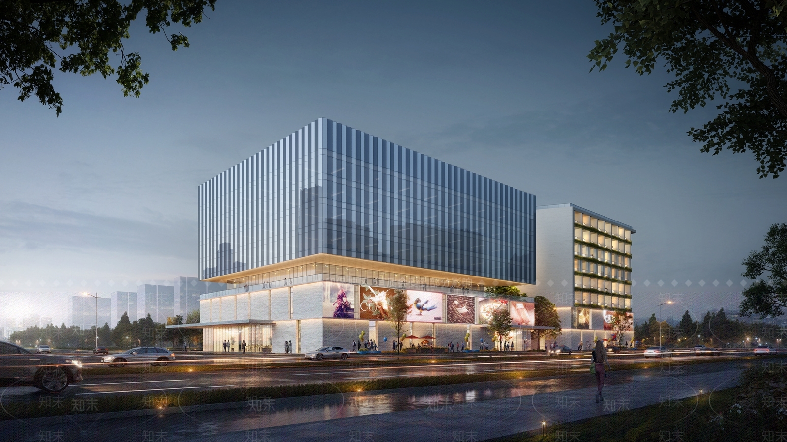 现代酒店建筑SU模型下载【ID:1202584632】