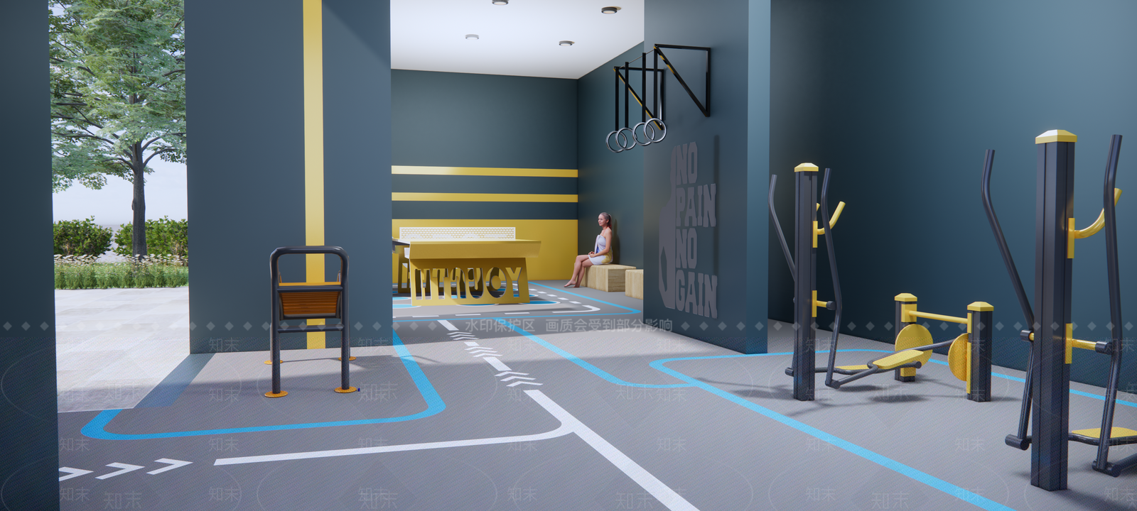 现代小区景观SU模型下载【ID:1202701098】