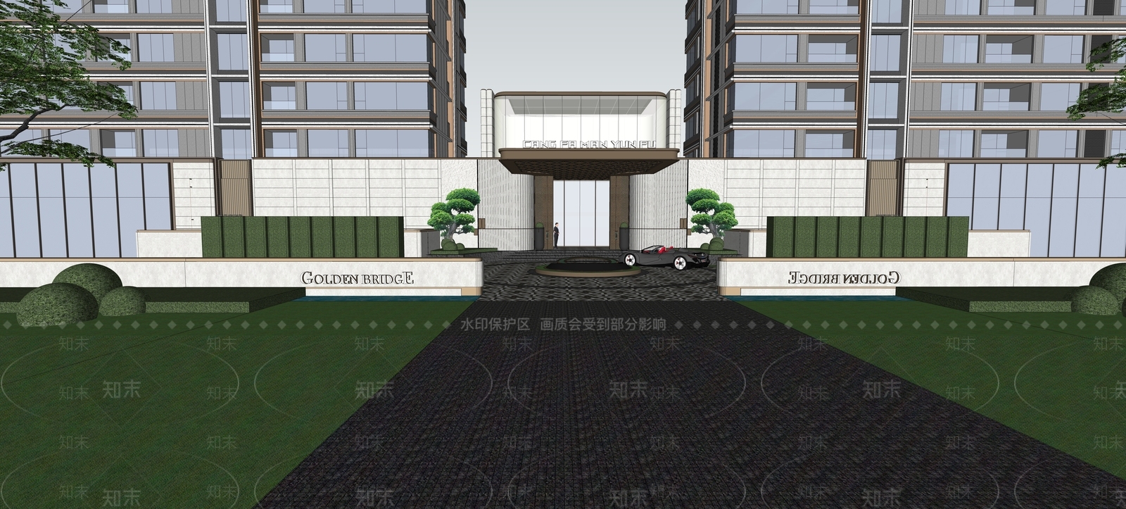现代高层住宅SU模型下载【ID:1202587908】