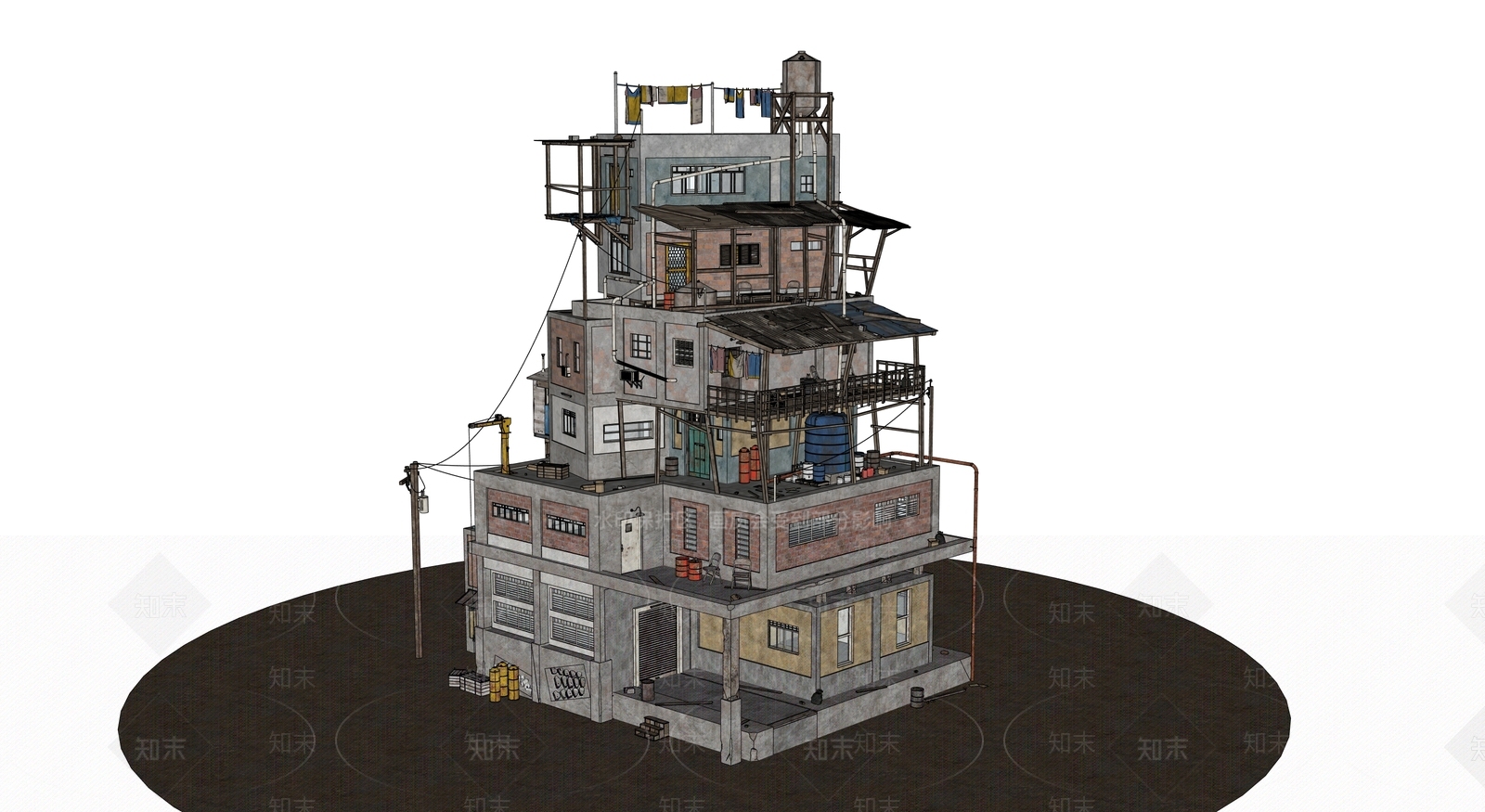 复古风格建筑SU模型下载【ID:1202587855】
