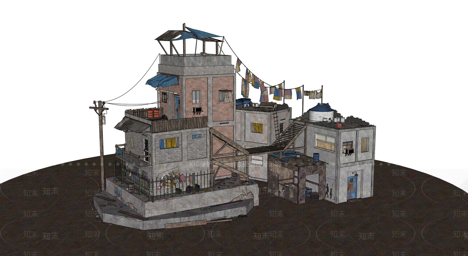 复古风格建筑SU模型下载【ID:1202588589】