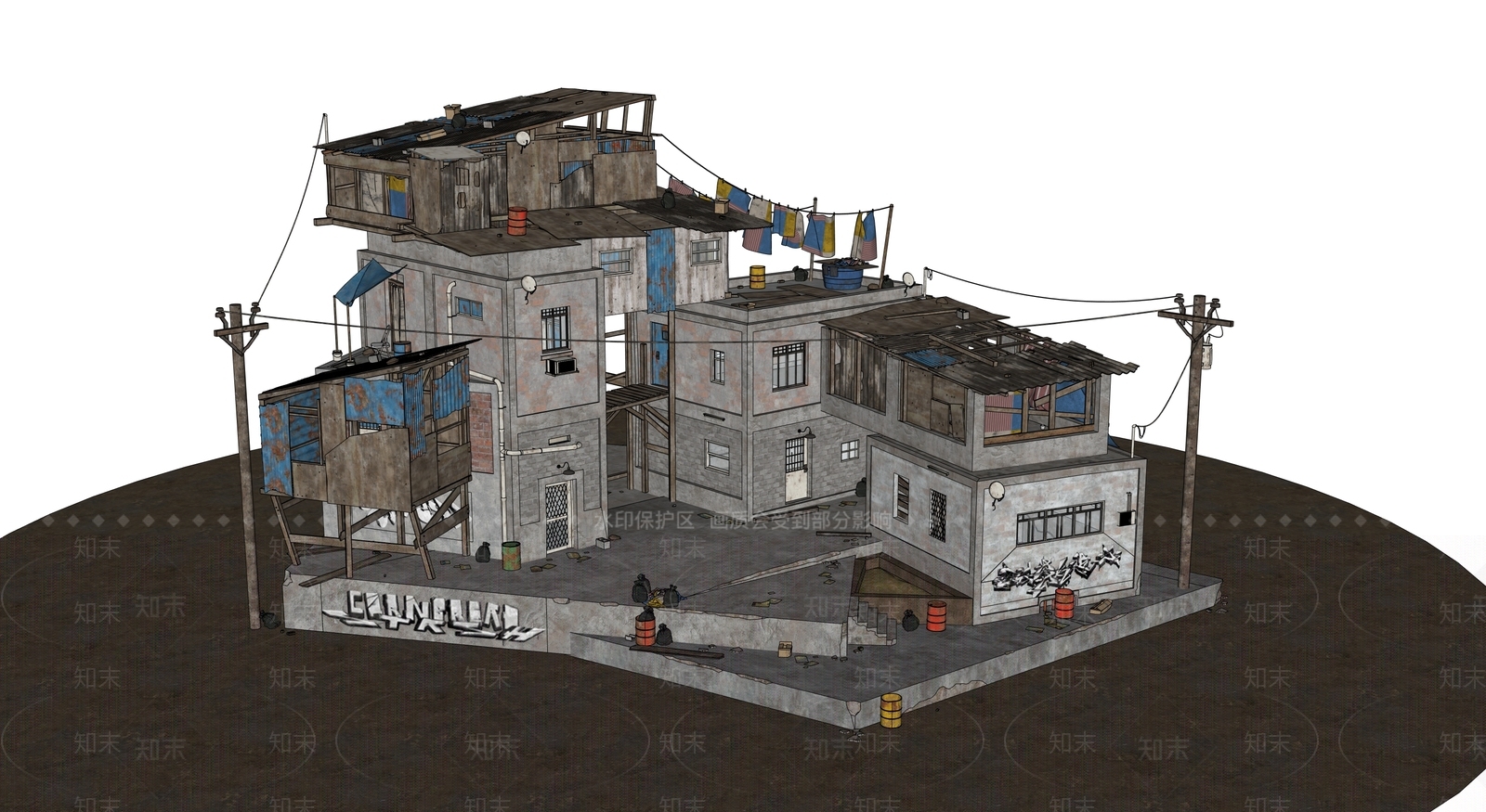 复古风格建筑SU模型下载【ID:1202588741】