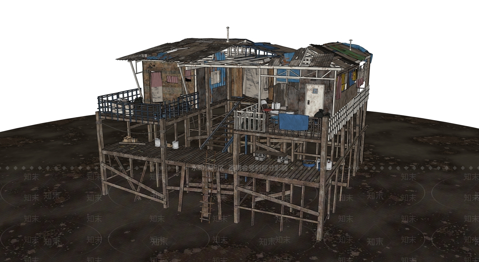 复古风格建筑SU模型下载【ID:1202589033】