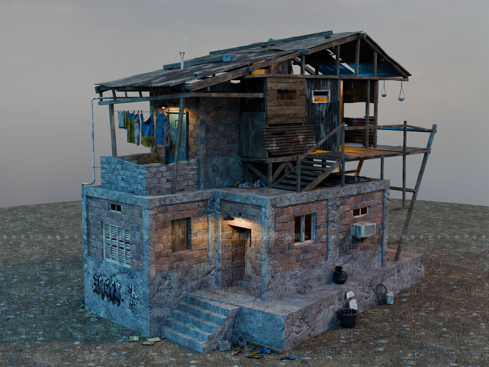 复古风格建筑SU模型下载【ID:1202589546】