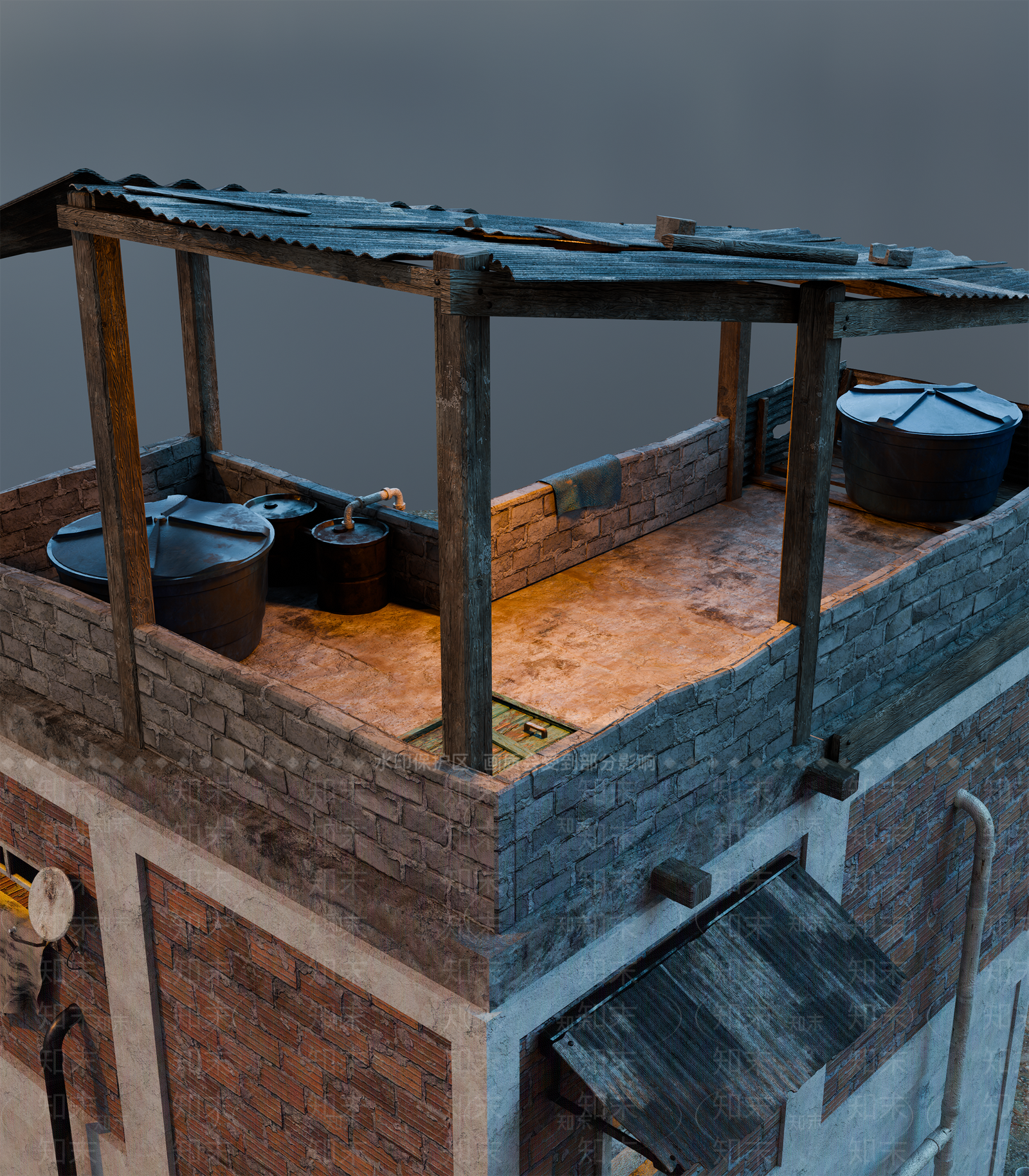 复古风格建筑SU模型下载【ID:1202589621】