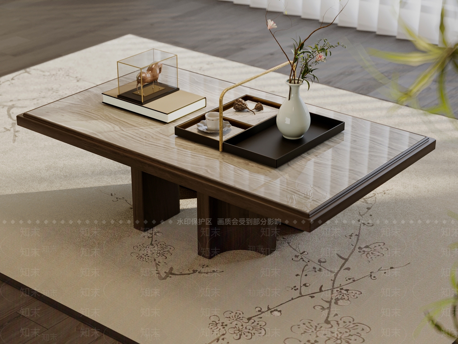 新中式中式茶几3D模型下载【ID:1202590363】