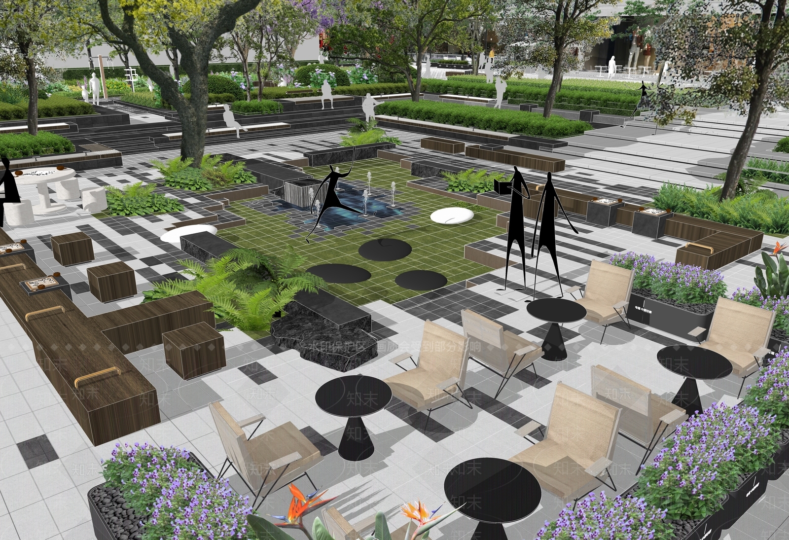 现代口袋公园SU模型下载【ID:1202592248】